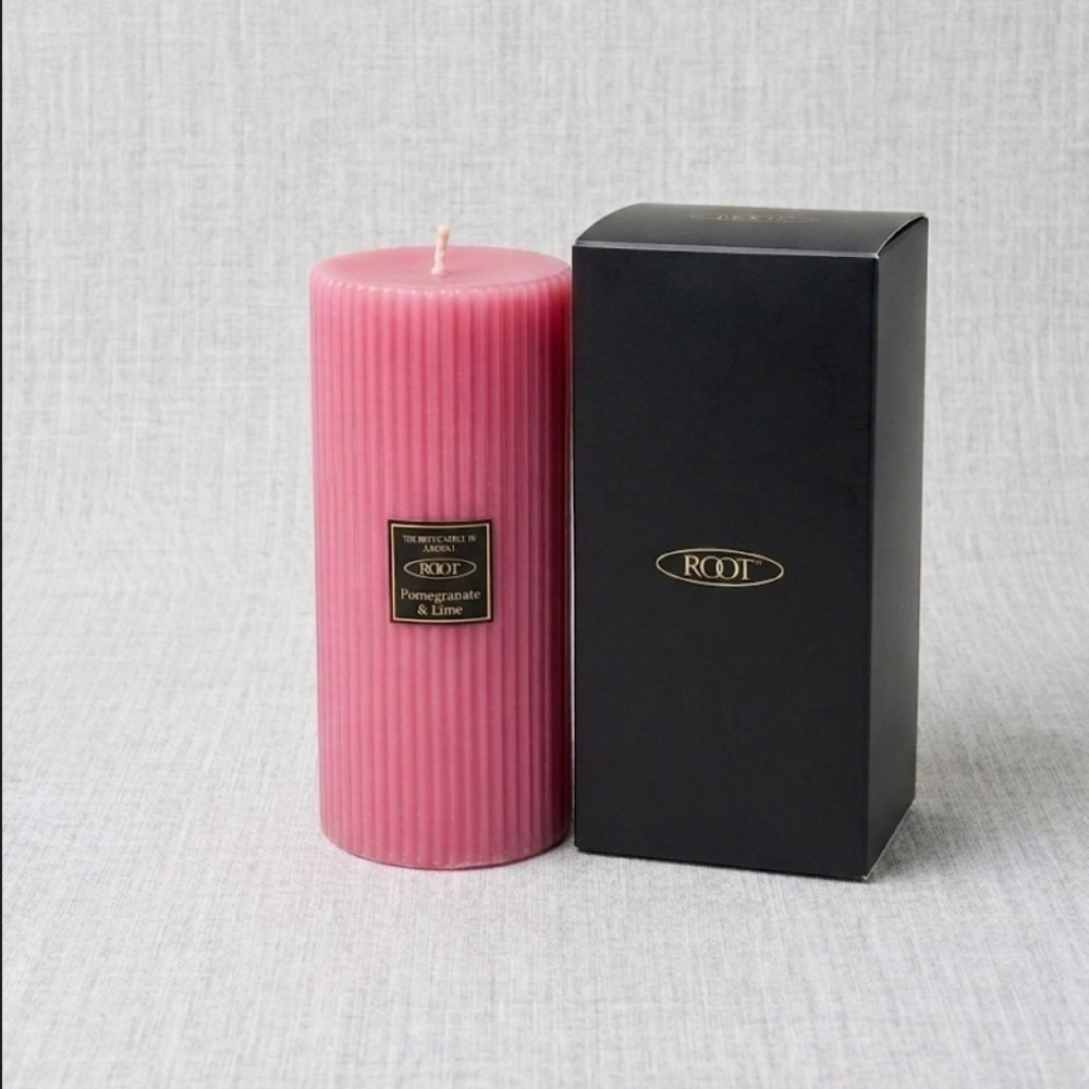 DISCONTINUED Root Legacy Pomegranate & Lime 3x6 Pillar Candle NIB HTF Beeswax